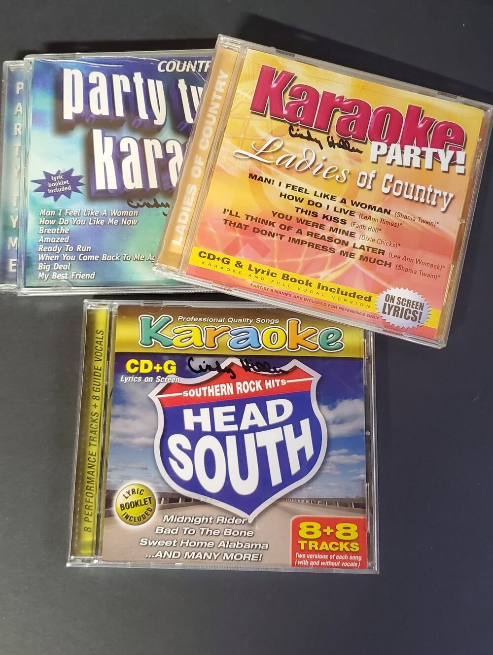 Lot of 3 Country & Southern Rock Karaoke CD+G Discs with Lyric Booklets